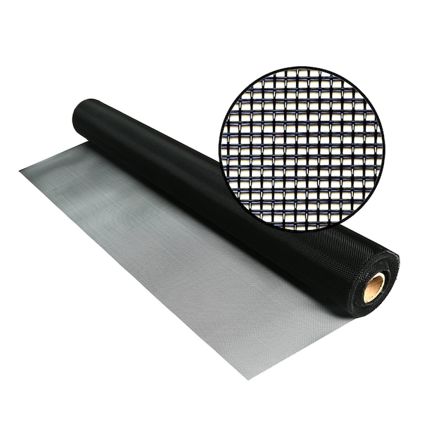 Phifer Heavy-Duty Aluminum Screen, Black, 48x 46'. For windows, doors and porches. 3045759 - main